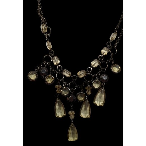 Vintage Fantasy Champagne Gemmed Chandelier Necklace - Picture 6 of 7